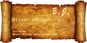 Bizzer János névjegykártya